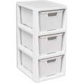 Műanyag Tároló, Fiókokkal, 3X7 L-Es (Fehér Színben) (BRA000220)-0