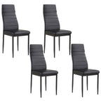 Set de 4 scaune de sufragerie, din piele ecologica si cadru metalic