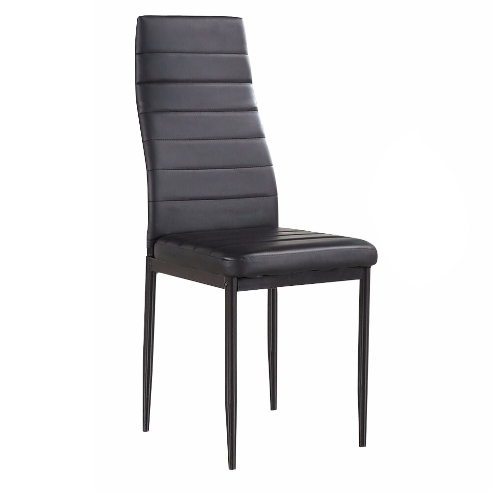 Set de 4 scaune de sufragerie, din piele ecologica si cadru metalic