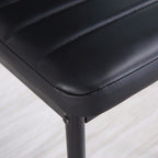 Set de 4 scaune de sufragerie, din piele ecologica si cadru metalic