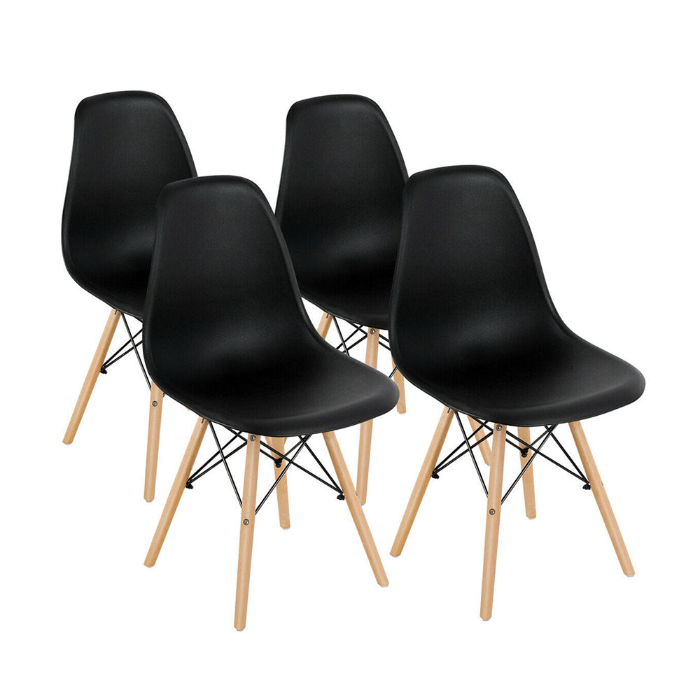 Set 4 Scaune Dining Moderne – Design Ergonomic, Negru (Set 4 bucăți)