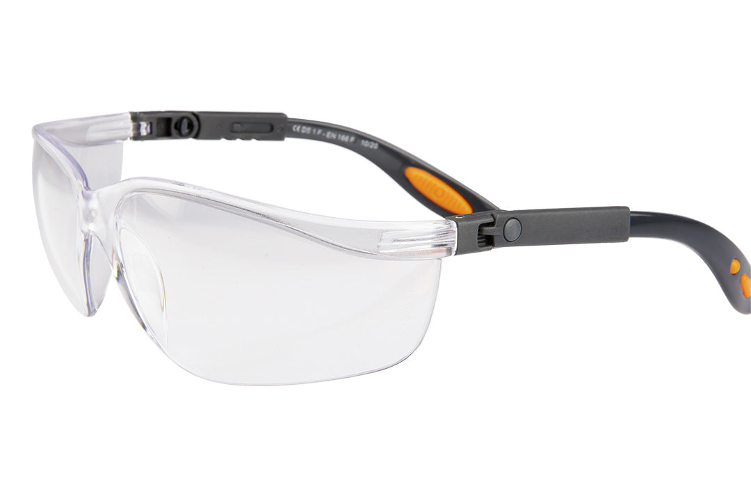 Ochelari de protecție, policarbonat, lentile albe, ramă reglabilă