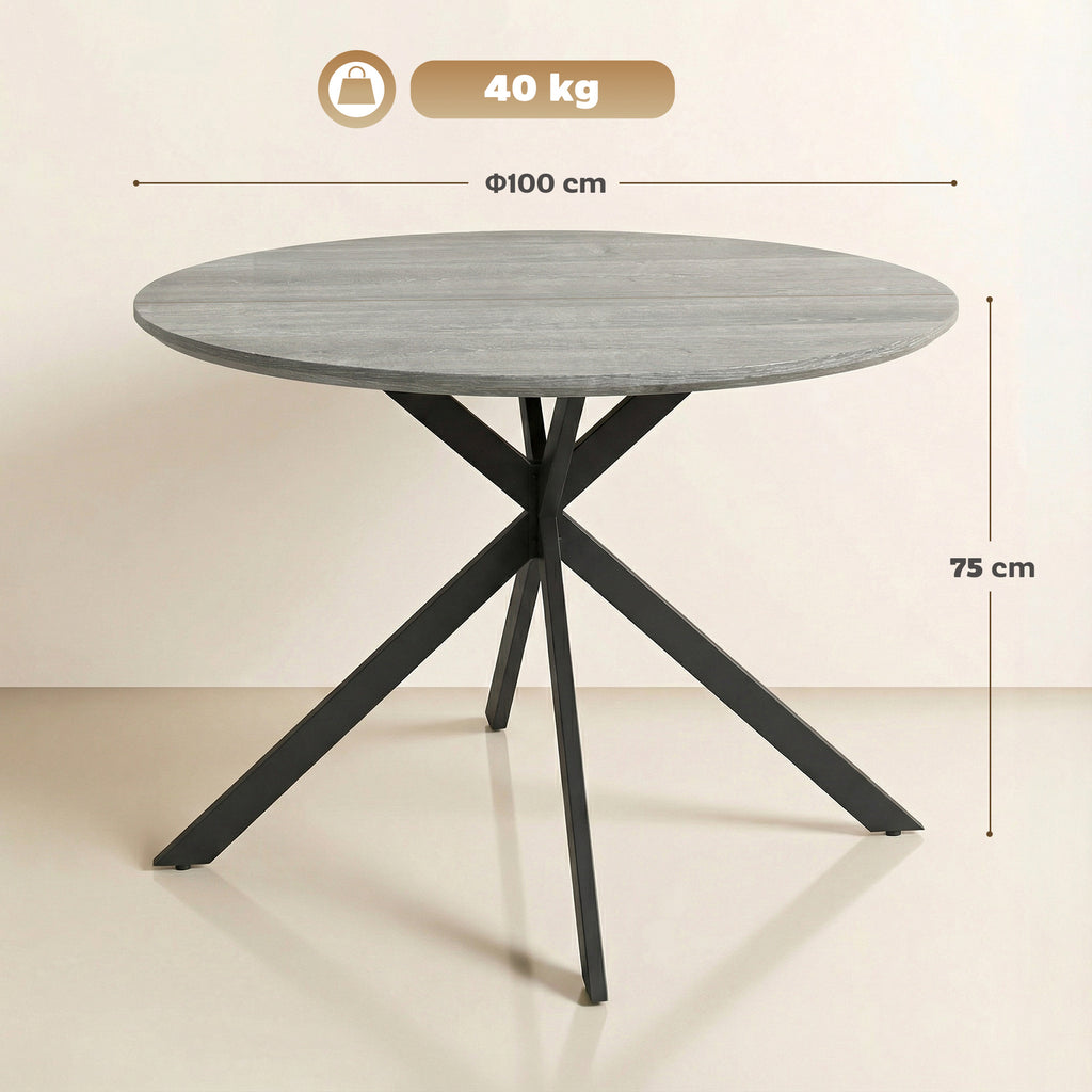 Masă de sufragerie rotundă pentru 4 persoane 100 cm