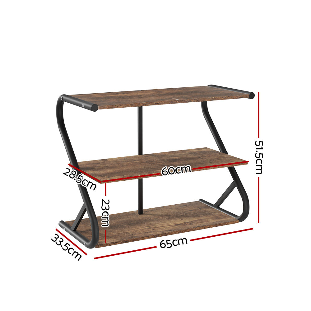 Organizator incaltaminte Artiss Sawyer Stil Industrial, Negru   cu 3 Niveluri