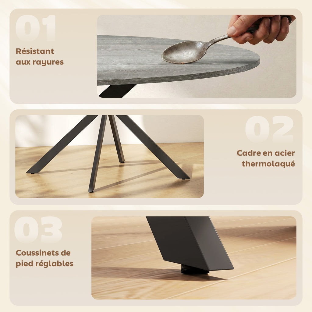 Masă de sufragerie rotundă pentru 4 persoane 100 cm