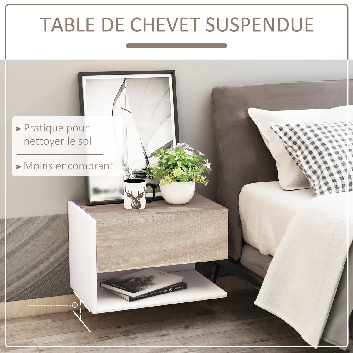 Noptiere suspendate Set de 2