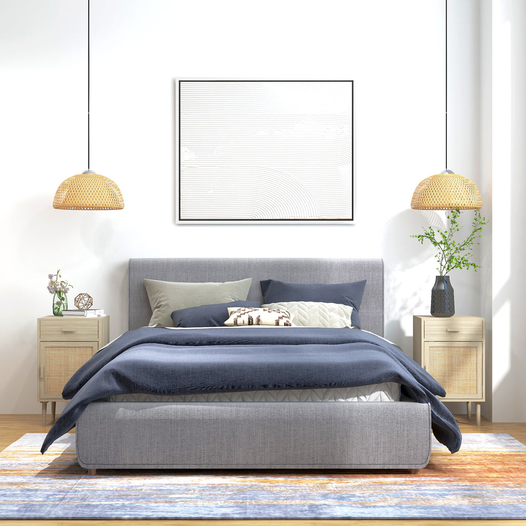 Set de 2 noptiere cu sertar și dulap, raft reglabil, 40 x 40 x 68,5 cm