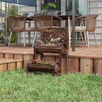 Jardinieră înălțată pe picioare cu grilaj,  balcon, grădină 42 x 49 x 80 cm, maro
