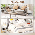 Set de 2 noptiere cu 2 sertare și rafturi deschise, stil modern, 39 x 28 x 41 cm, alb