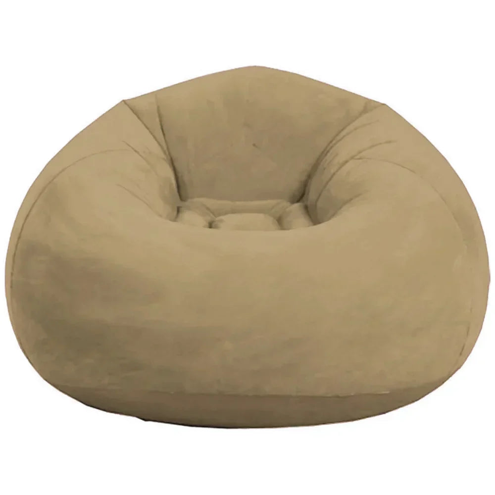 Fotoliu Gonflabil Khaki – Canapea Portabilă „Lazy Sofa”, Design Rotund