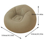 Fotoliu Gonflabil Khaki – Canapea Portabilă „Lazy Sofa”, Design Rotund
