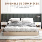 Set de 2 noptiere cu 2 sertare și rafturi deschise, stil modern, 39 x 28 x 41 cm, alb