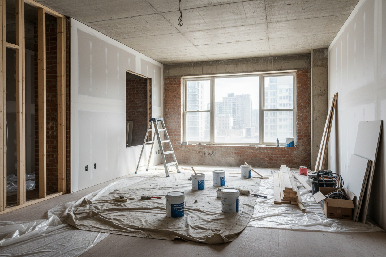 an image of an apartment that its in the process of renovating