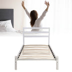 Cadru pat metalic Bella cu grilaj cadou-90x200 cm-alb-2