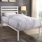 Cadru pat metalic Bella cu grilaj cadou-90x200 cm-alb-1