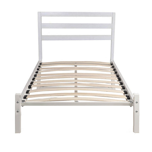 Cadru pat metalic Bella cu grilaj cadou-90x200 cm-alb-0
