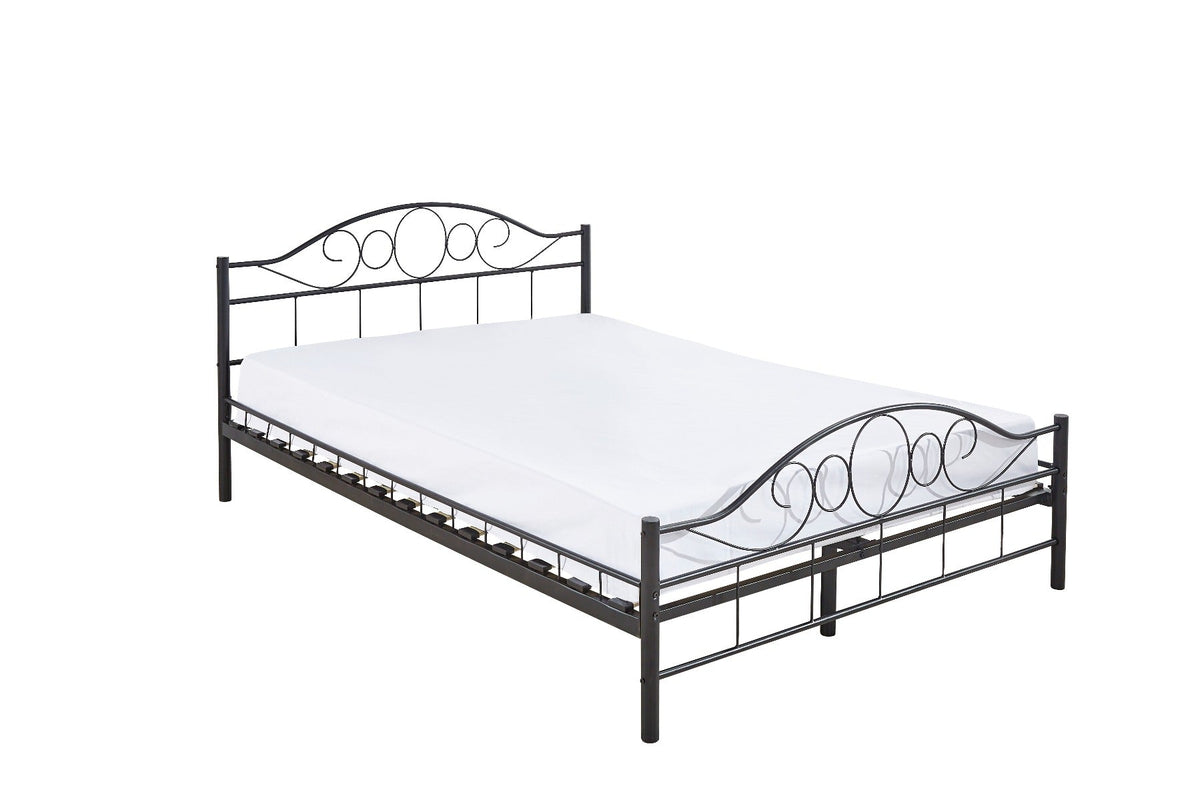 Cadru de pat din metal Mimi cu somieră cadou , Negru 140x200 cm