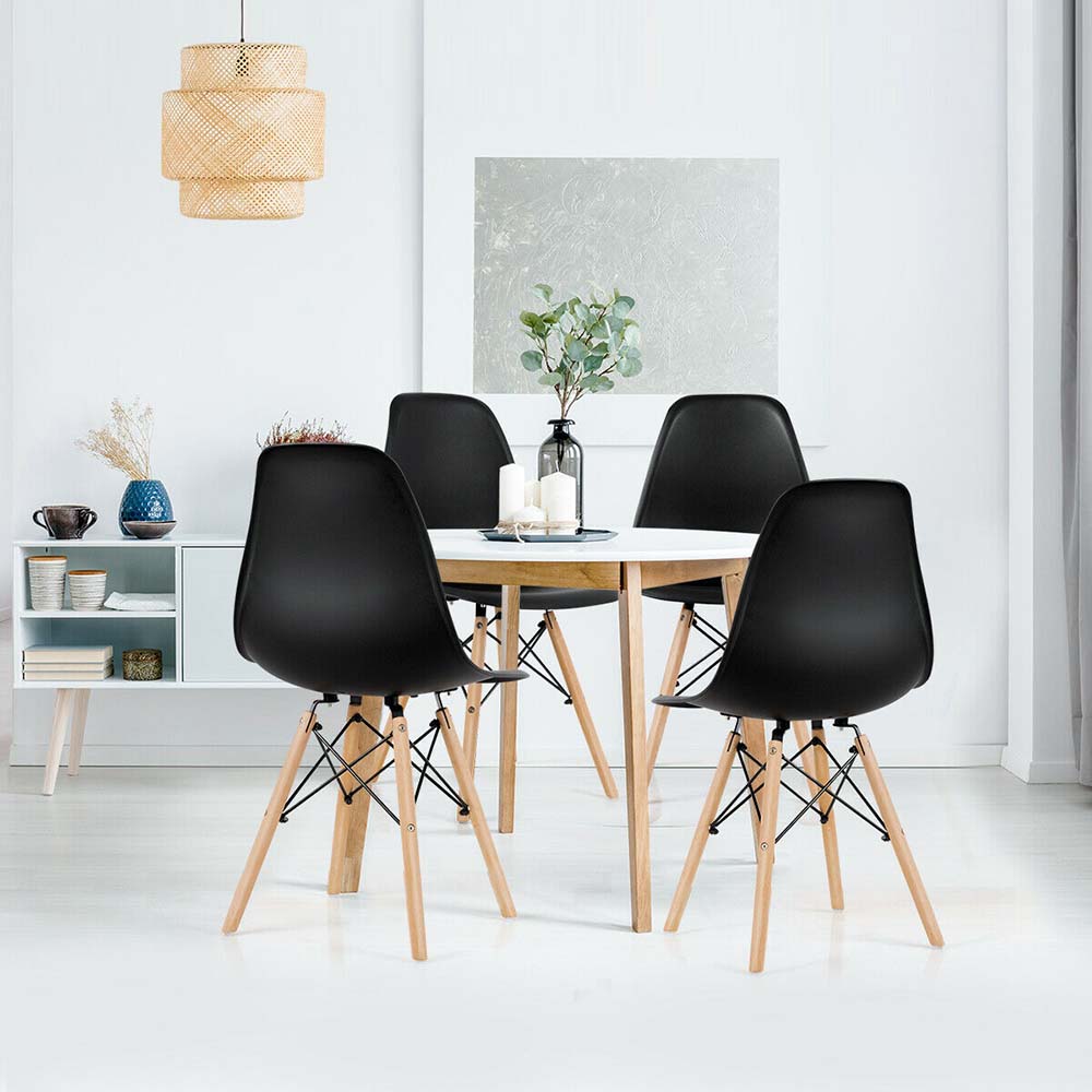 Set 4 Scaune Dining Moderne – Design Ergonomic, Negru (Set 4 bucăți)