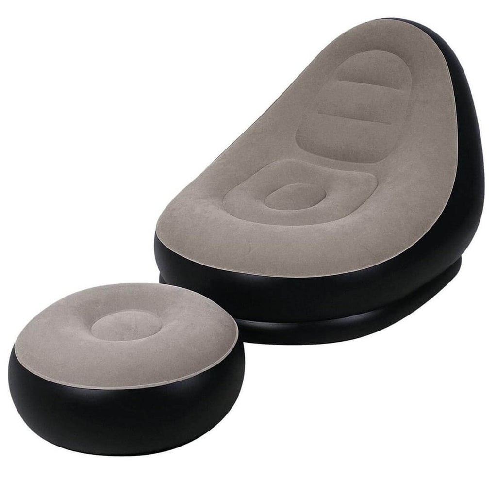 Fotoliu Gonflabil  cu Taburet Suport pentru Picioare – Set „Lazy Lounge”