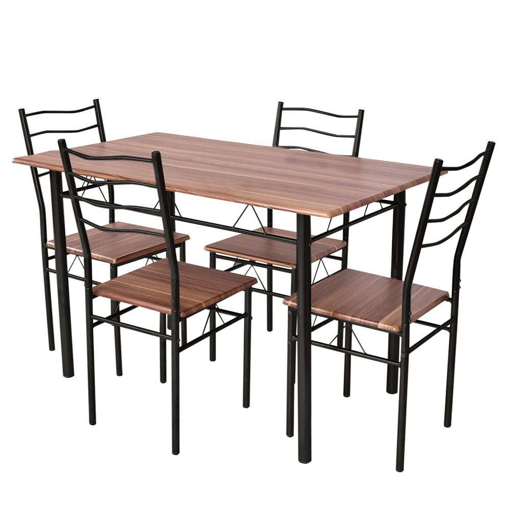 Set Dining Modern – Masă cu Cadru Metalic și 4 Scaune pentru Bucătărie sau Living
