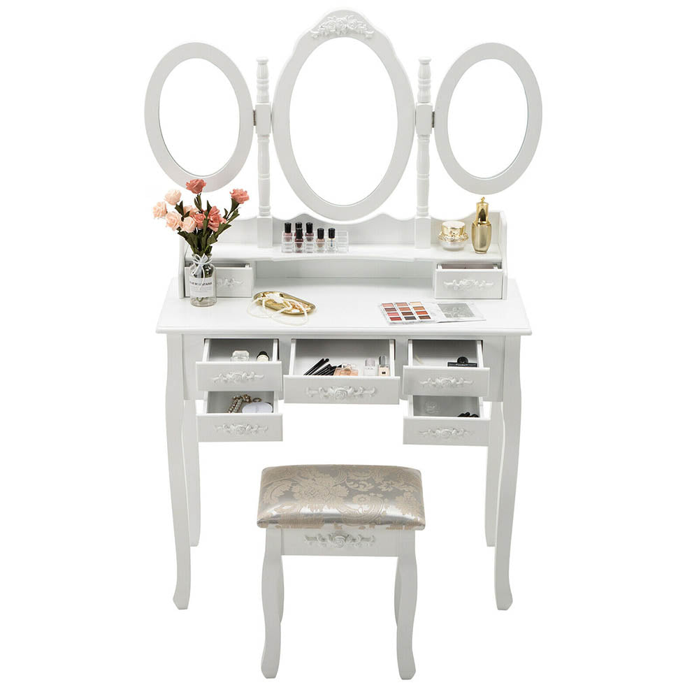 Măsuță de Machiaj / Toaletă Milano – Design Elegant, Culoare Alb