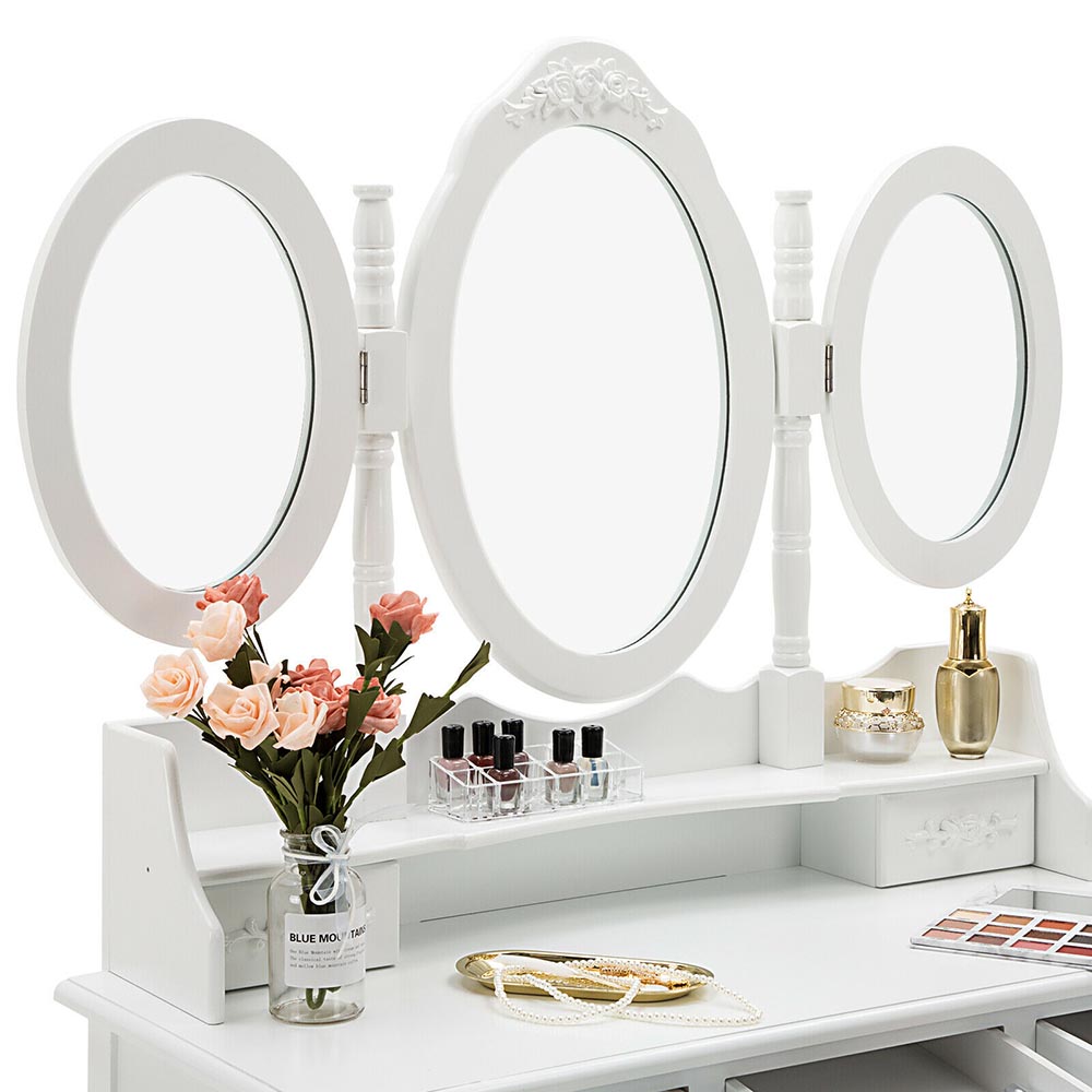 Măsuță de Machiaj / Toaletă Milano – Design Elegant, Culoare Alb