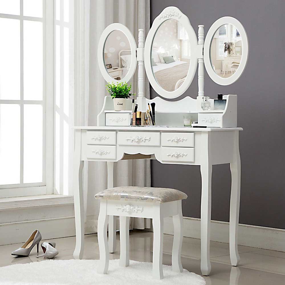 Măsuță de Machiaj / Toaletă Milano – Design Elegant, Culoare Alb