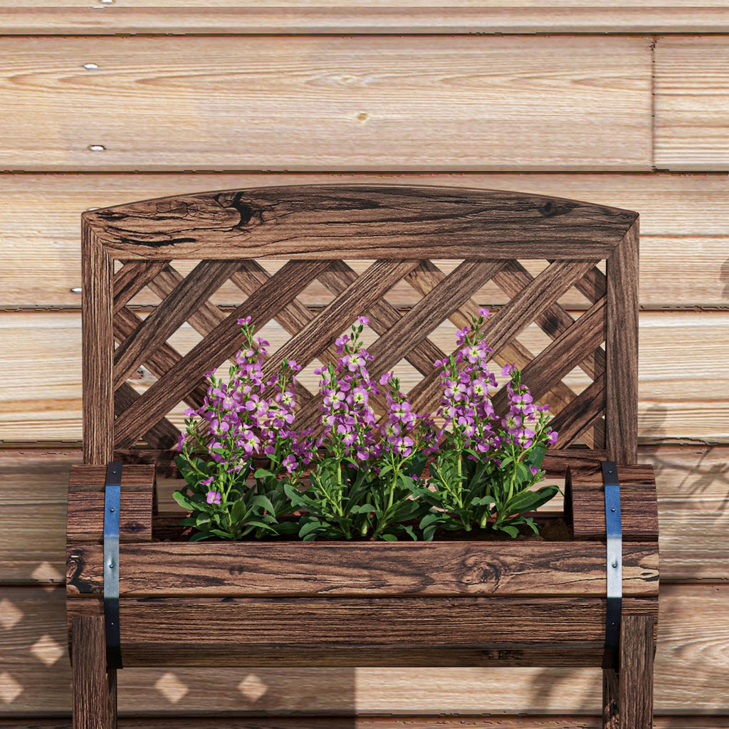 Jardinieră înălțată pe picioare cu grilaj,  balcon, grădină 42 x 49 x 80 cm, maro