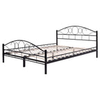 Cadru de pat din metal Mimi cu somieră cadou , Negru 140x200 cm