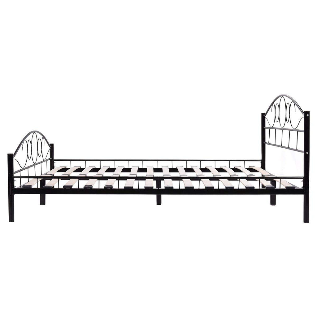 Cadru de pat din metal Mimi cu somieră cadou , Negru 140x200 cm