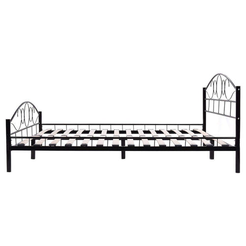 Cadru de pat din metal Mimi cu somieră cadou , Negru 140x200 cm