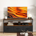 Comodă TV cu 3 sertare și picioare din oțel 120 x 29 x 56 cm maro rustic